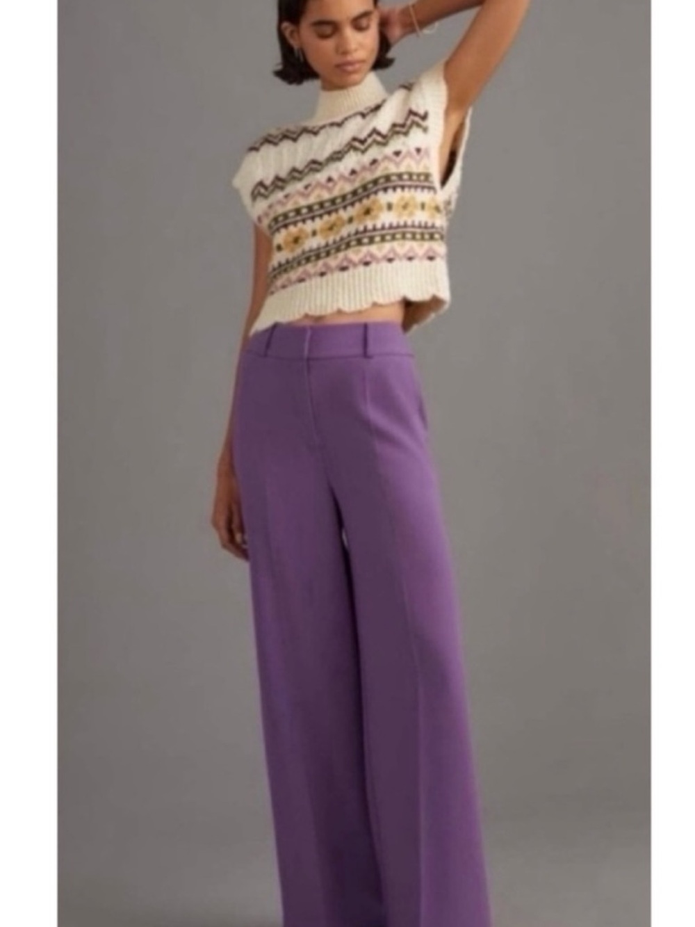 Mango Multicolor Patterned Cowl Neck Sweater